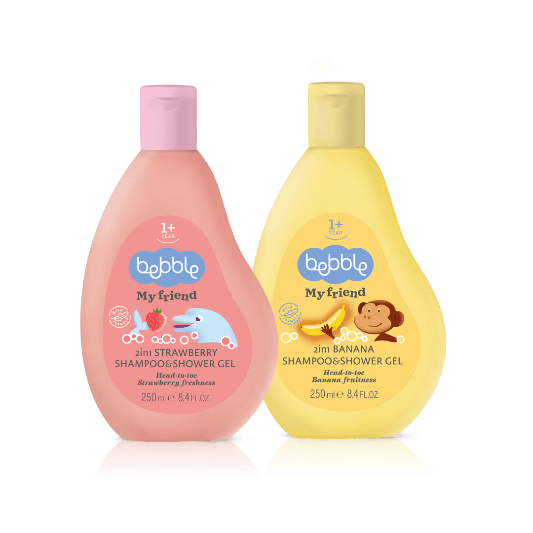 Bebble My Friend kids pack (Sampon si gel 2 in 1 - Banana & Capsuna)
