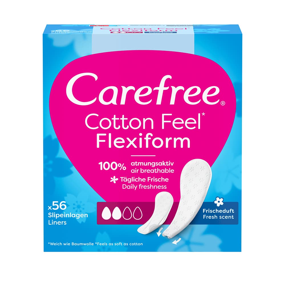Inserții igienice Flexiform Carefree Cotton Feel Parfum proaspăt 56 buc