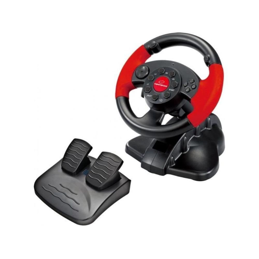 Volan cu pedale Esperanza Nitro EG103, 13 butoane, Pentru PC / PS2 / PS3, USB, Negru