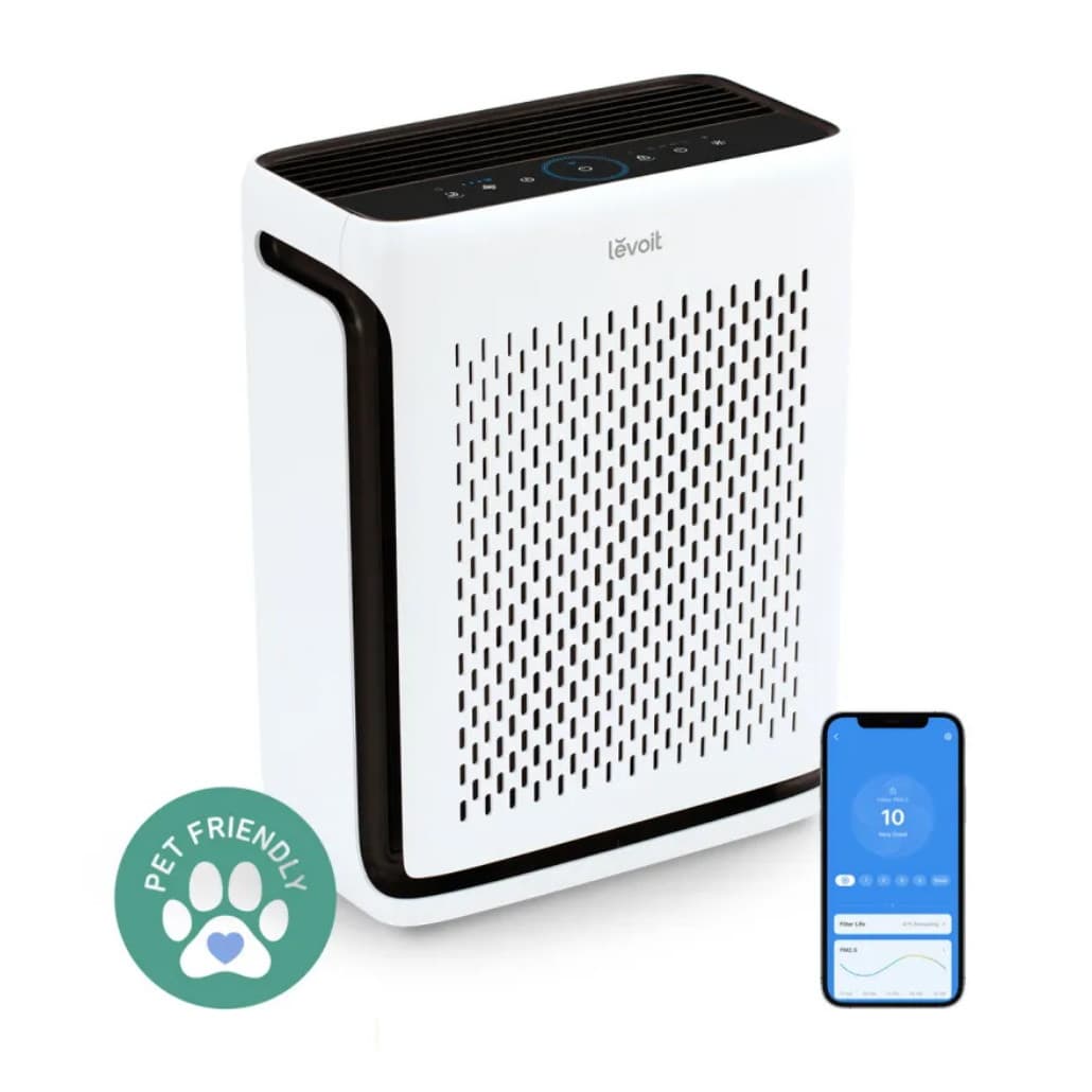 Purificator de aer Levoit Vital 100S, 52 m2, Functii smart, Wi-Fi, Compatibil cu Google Assistant si Amazon Alexa, Silentios, Timer, Inofensiv pentru