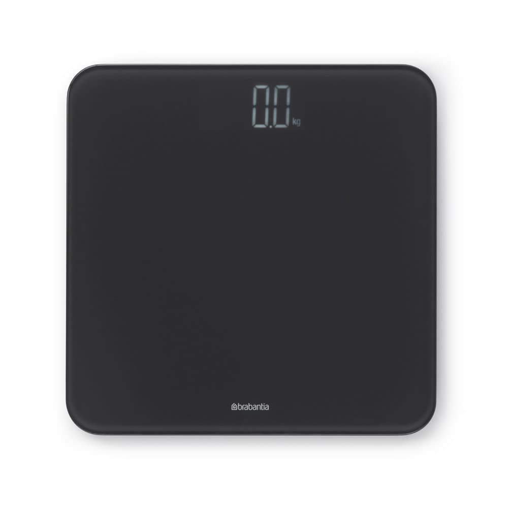 Cantar digital Brabantia ReNew 1003495, Pana la 180 kg, Cu baterii, Inchidere automata, Gri inchis