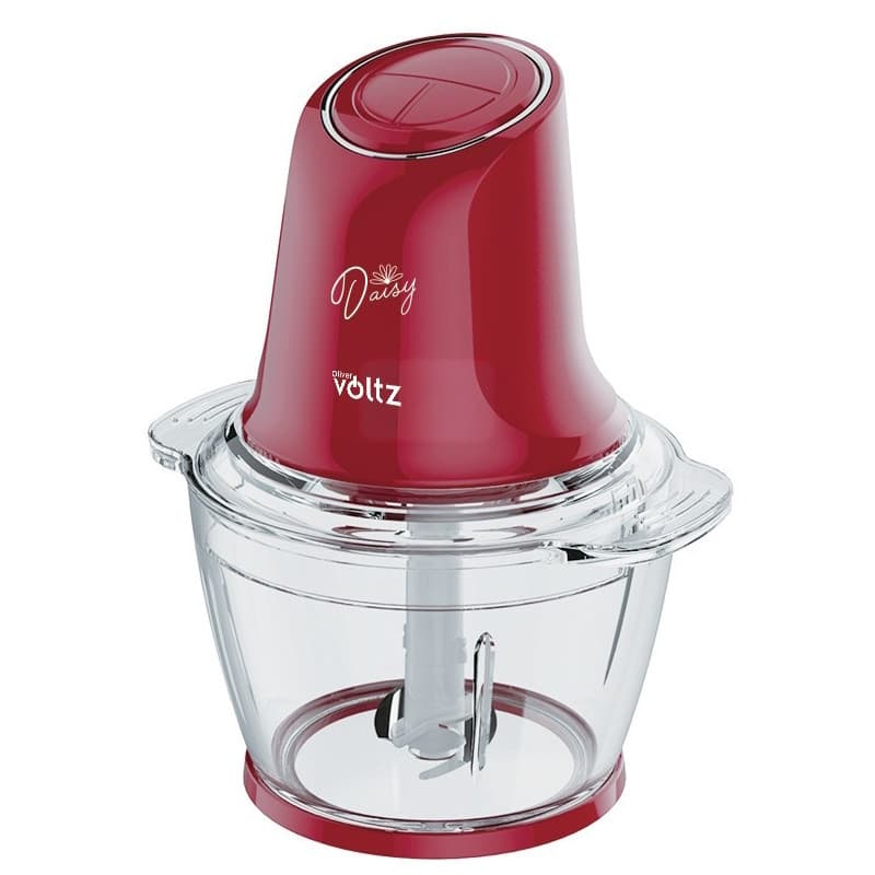 tocator electric pentru alimente Oliver Voltz Daisy OV51111W, 600W, 1 L, Lama dubla din otel, Sticla, Rosu