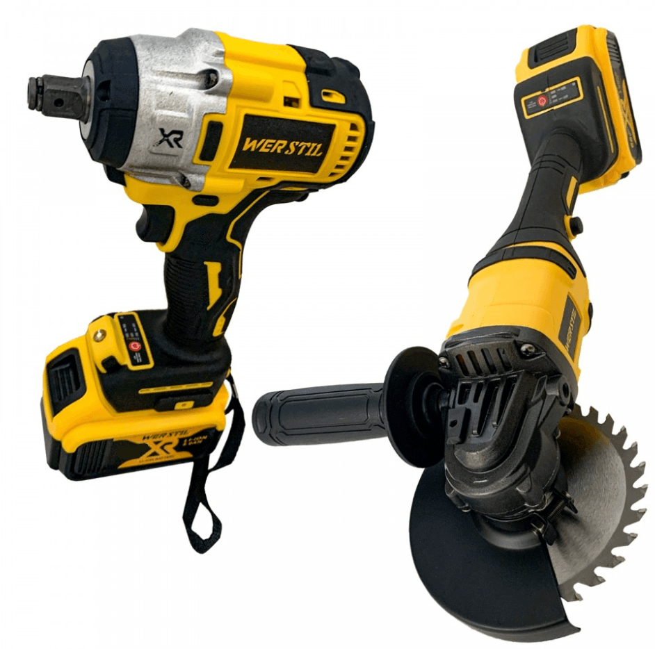 Trusa de Scule Werstil Pistol de Impact 320 Nm si Polizor Unghiular 2 Acumulatori 36 V 5 AH