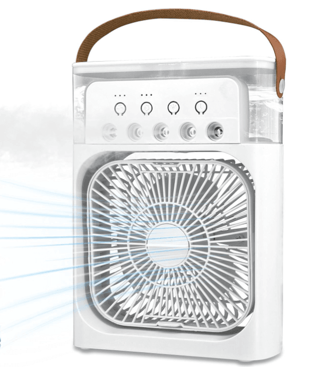 Ventilator portabil 3 1n 1 racorire umidificare si iluminare in 7 culori