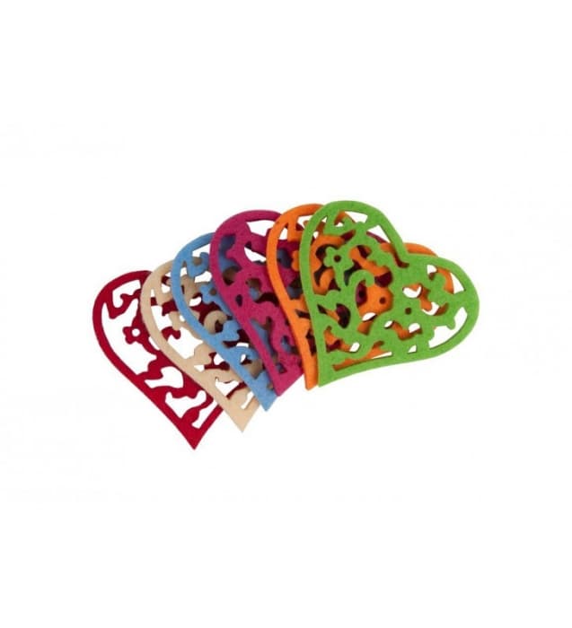 Accesorii pentru activitati senzoriale,inima,fetru,6 bucati set