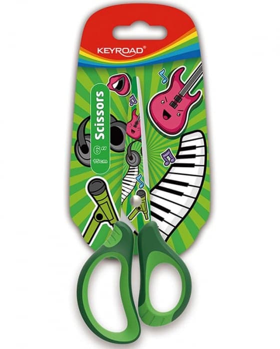 Foarfeca pentru decupat,15cm,diverse culori desene,1 bucata blister
