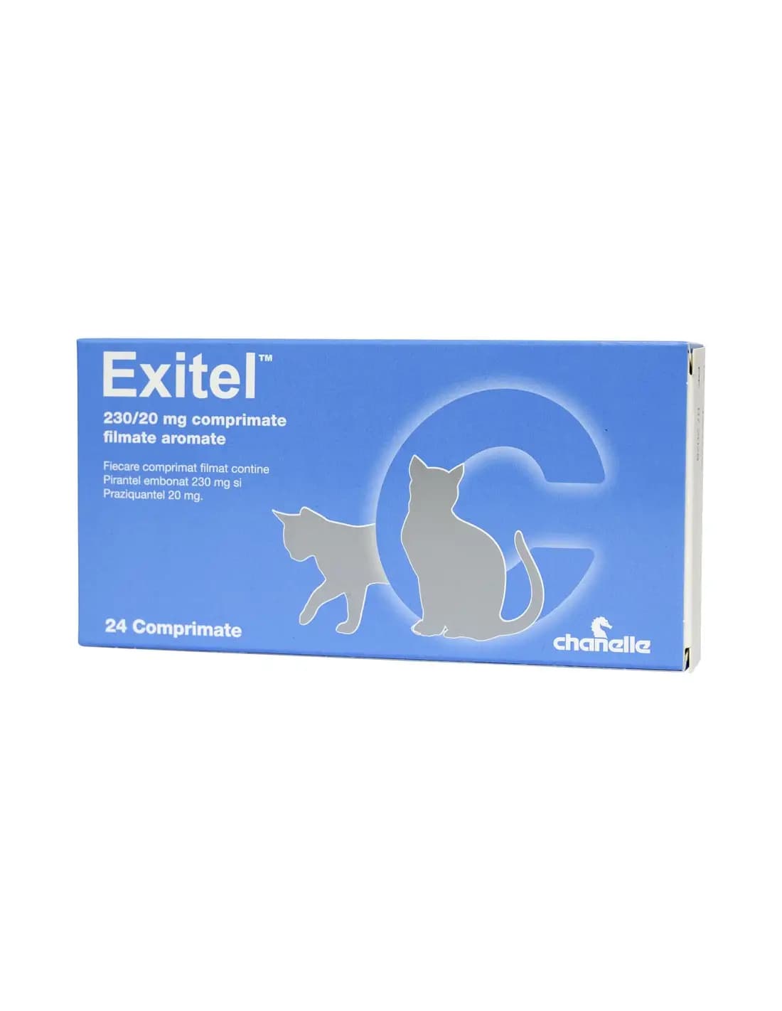 Deparazitare interna pentru pisici Exitel Cat 230 20mg 8 cpr folie