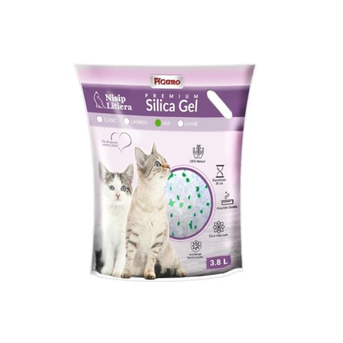Asternut igienic pentru pisici Silicat Gel Figaro Mar 3,8L