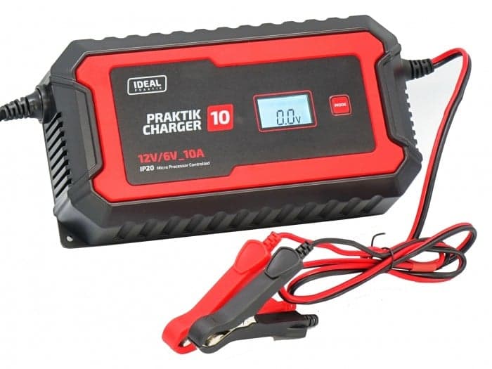 Aparat incarcat baterii auto PRAKTIK CHARGER 10 LCD, voltaj incarcare: 6 12 V IDEAL, curent incarcare: 10A, alimentare: 230V, tip baterie: AGM EFB GEL