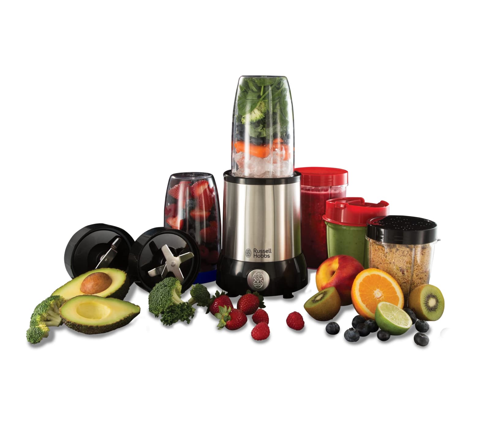 Blender Russell Hobbs Nutri Boost, 700W, recipient sport 600ml, lame inox, capac etans, negru