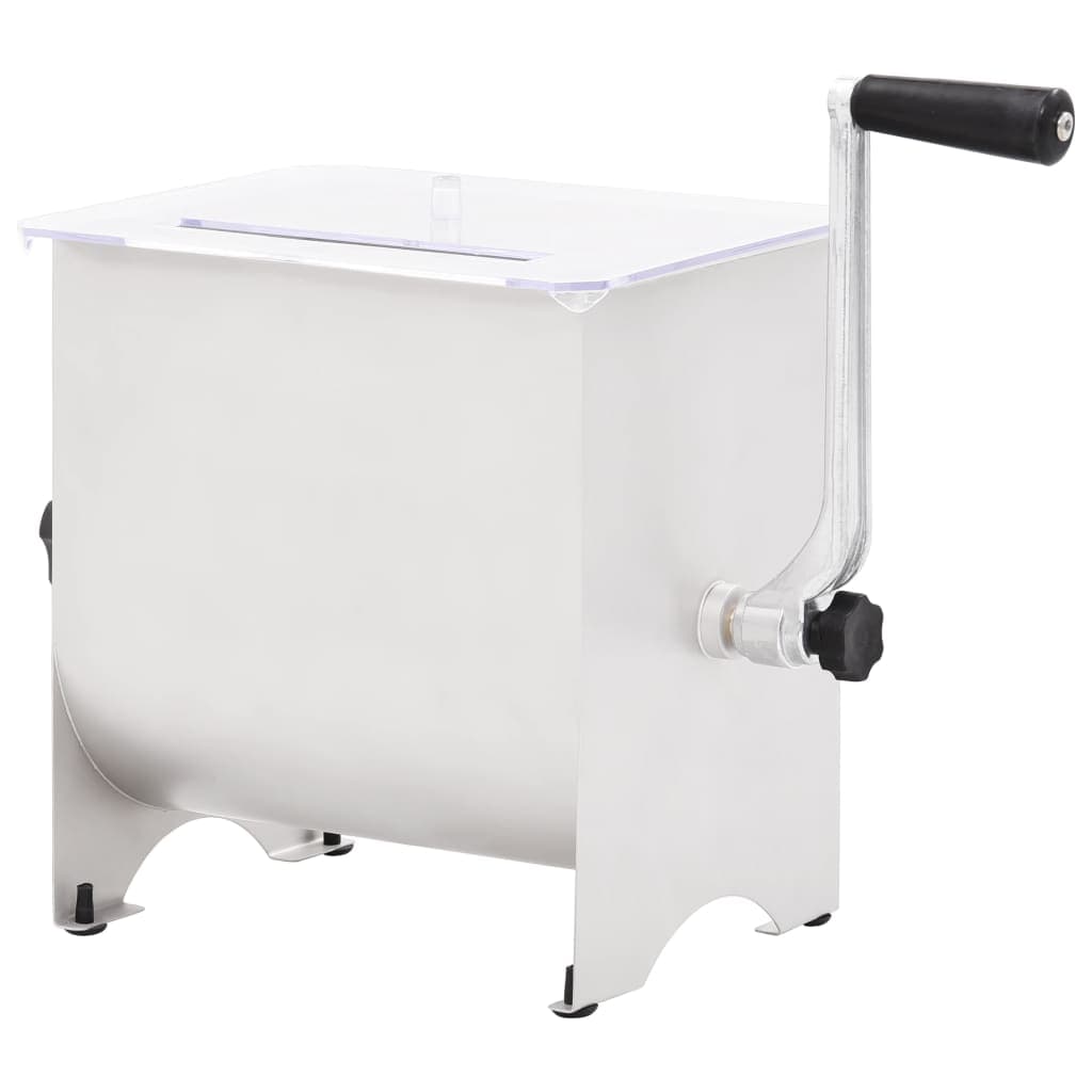 Gossi malaxor de carne manual cu capac, argintiu, otel inoxidabil