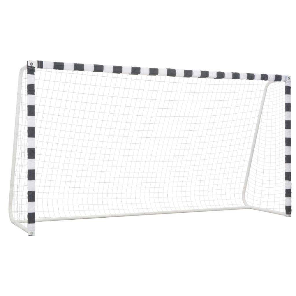 Gossi poarta de fotbal, negru si alb, 300 x 160 x 90 cm, metal