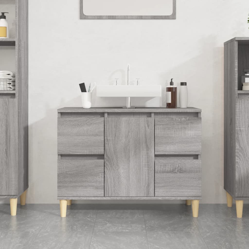 Gossi dulap de chiuveta, gri sonoma, 80x33x60 cm, lemn prelucrat