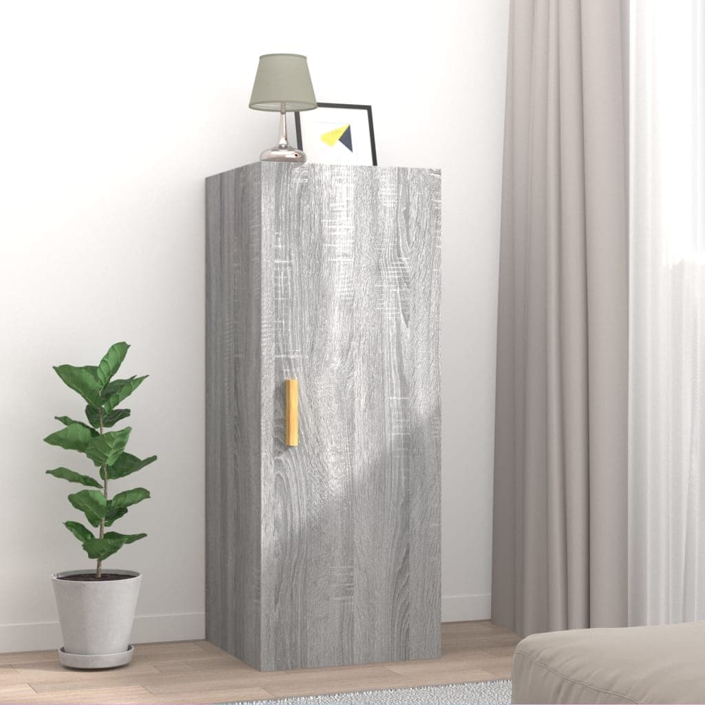 Gossi dulap de perete, gri sonoma, 34,5x34x90 cm, lemn compozit