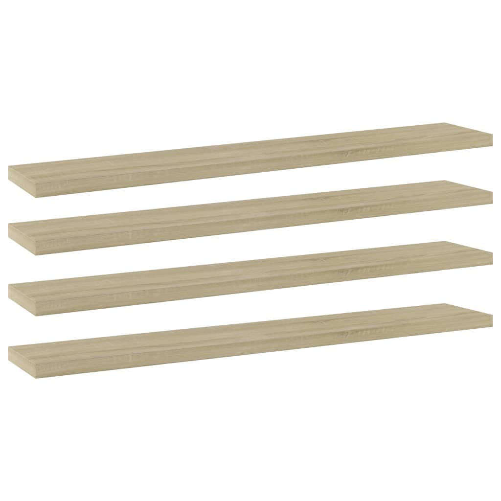 Gossi placi biblioteca, 4 buc, stejar sonoma, 60 x 10 x 1,5 cm, pal