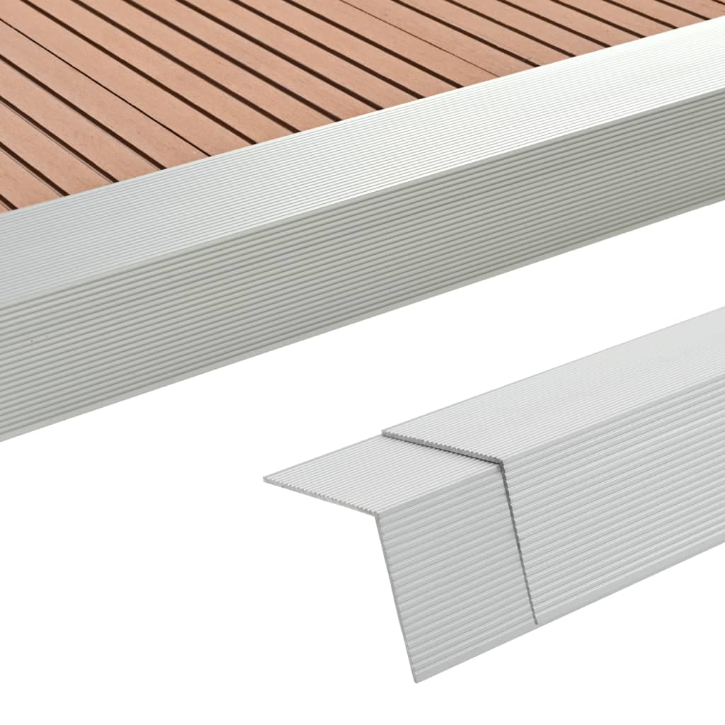 Gossi margini cornier pentru podea 5 buc. argintiu 170 cm aluminiu