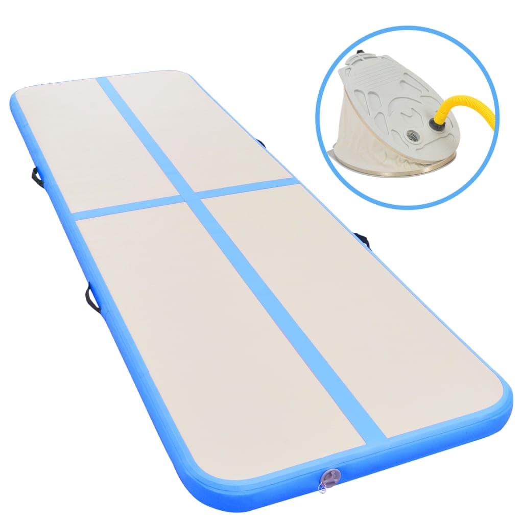 Gossi saltea gimnastica gonflabila cu pompa albastru 800x100x10cm pvc