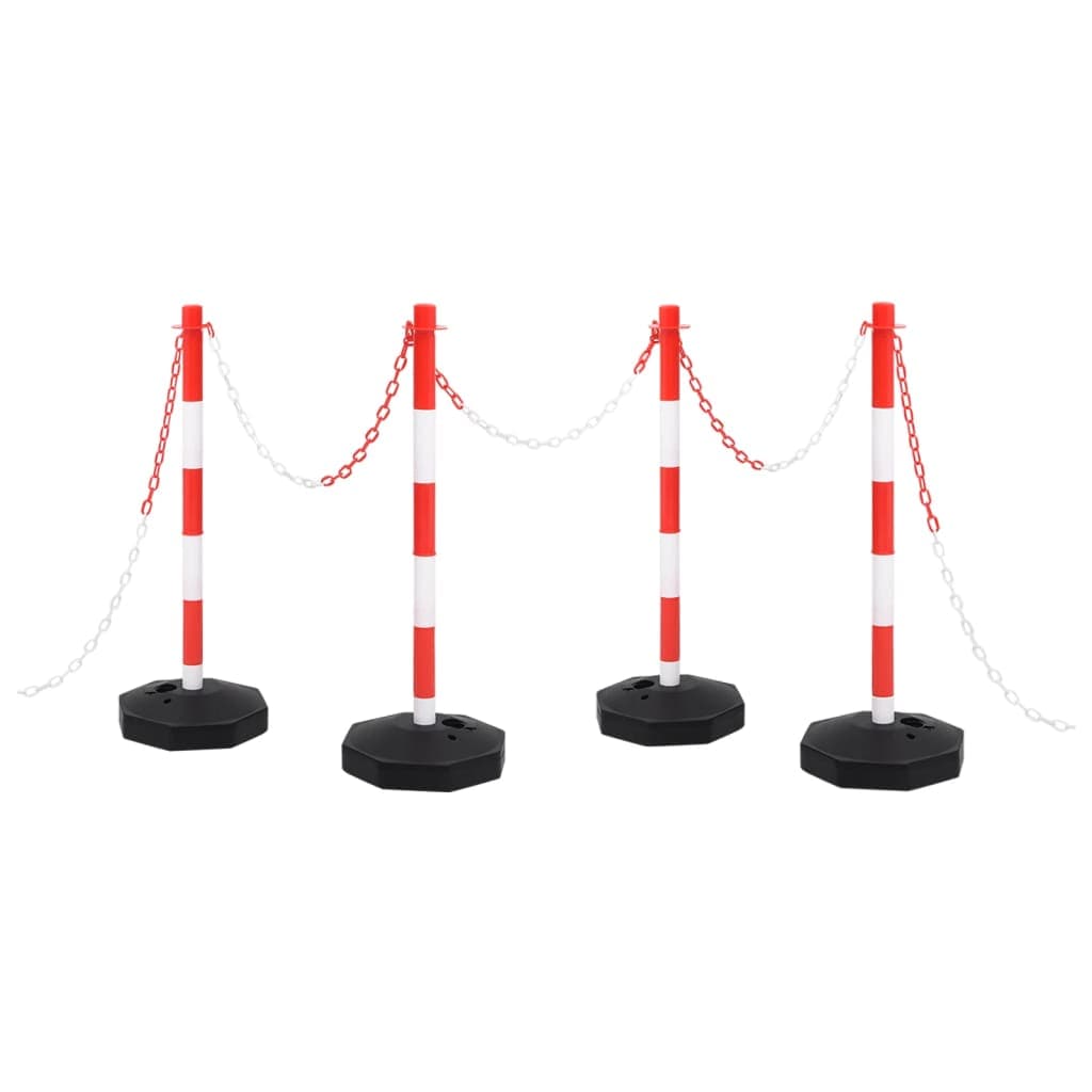 Gossi set stalp semnalizare trafic, cu lant din plastic de 10 m