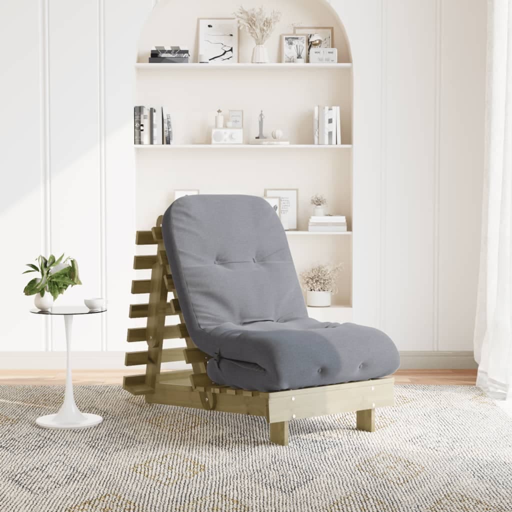 Gossi canapea futon cu saltea, 60x206x11 cm, lemn de pin tratat