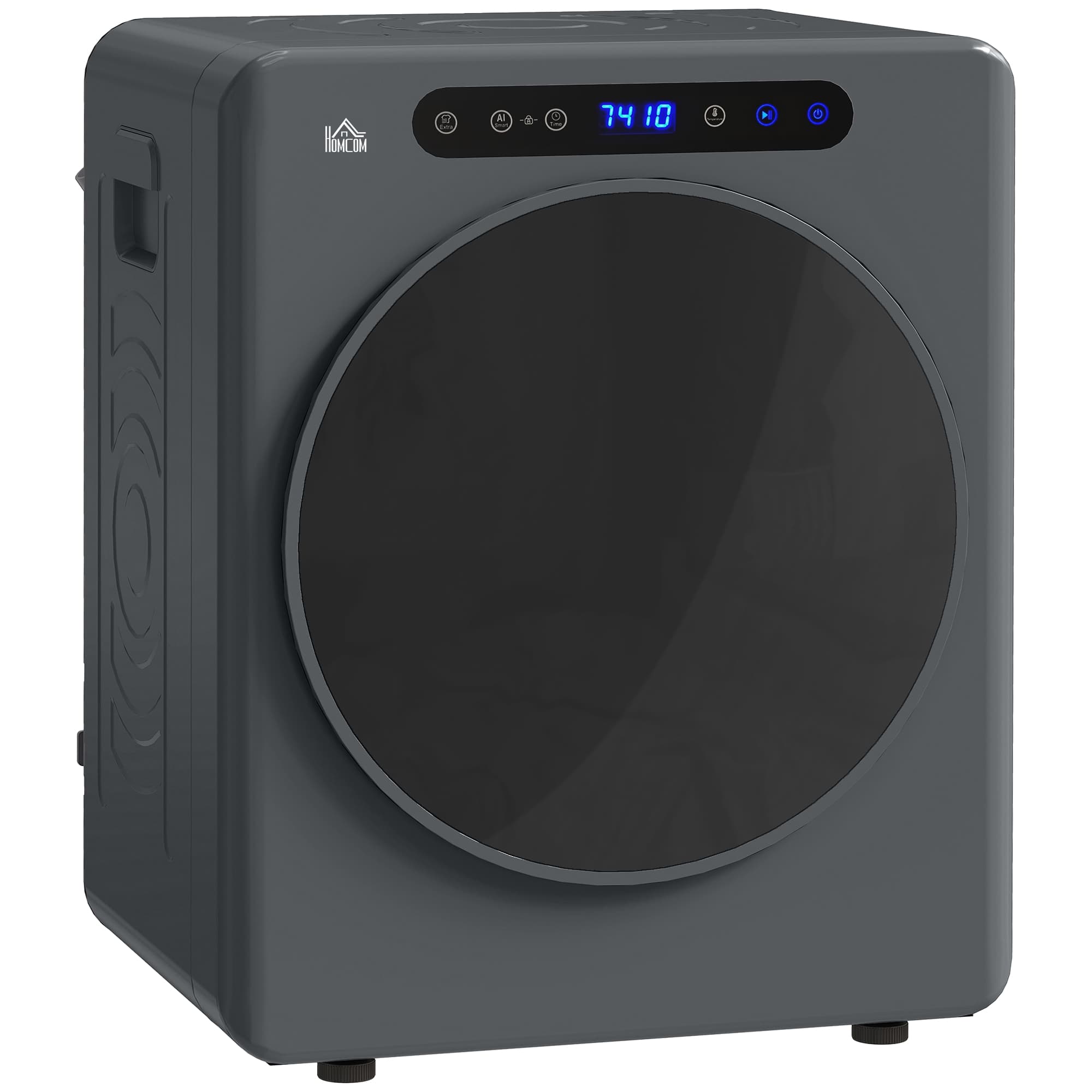 HOMCOM Uscător de Rufe, 6 Programe, 40-60℃, Capacitate de 4 kg, Compact, Control Tactil, Gri | Aosom Romania