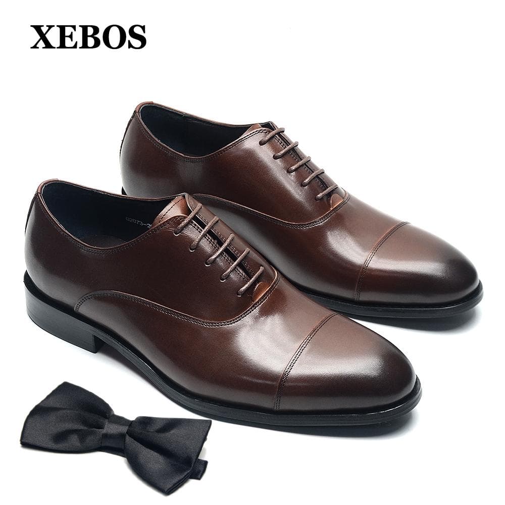 Pantofi Oxford Formali pentru Bărbați din Piele Naturală, Realizați Manual, cu Vârf Rotunjit, cu Șireturi, Pantof Clasic pentru Birou de