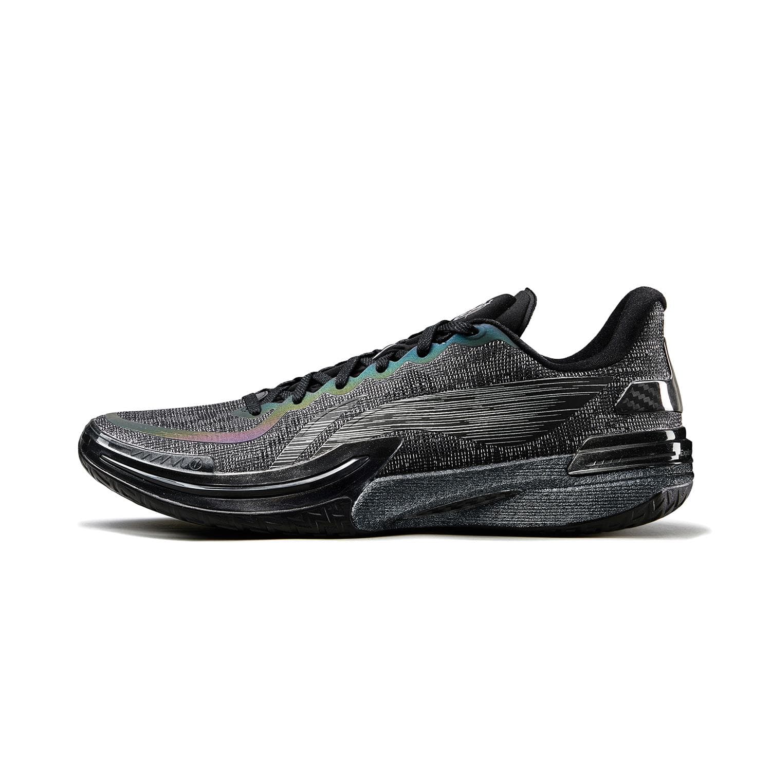 Li Ning Gamma Amortizare Rezistent la Alunecare Rezistent la Abraziune Suport Ușor Pantofi de Baschet cu Profil Redus Bărbați Negru ABAV035-21 cm