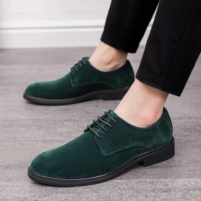 Fashion Luxury Designer Men Vintage Suede Green Evening Oxford Shoes Moccasins Wedding Party Formal Footwear Sapato Social Masculino cm