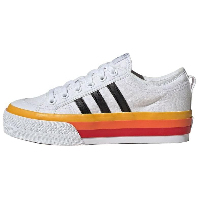Adidas Originals Nizza Platform Confortabile Antiderapante Durabile Pantofi de Skate cu Partea Inferioară Joasă Adidași Unisex Alb Negru JQ9148 cm