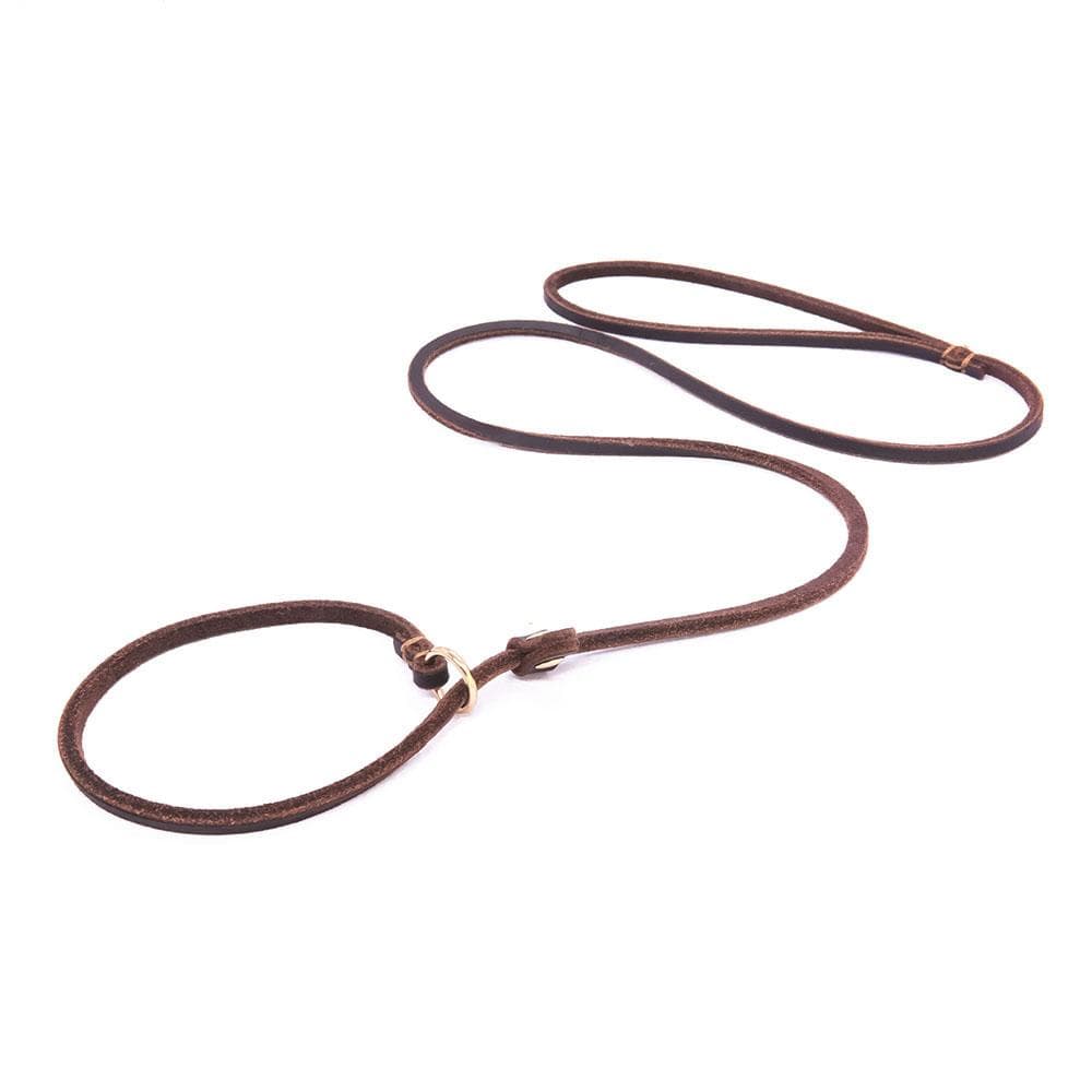 Lesă pentru câine cu plumb alunecare, de calitate, lucrată manual din piele naturală, frânghie pentru câine, guler cu lanț pentru alunecare,
