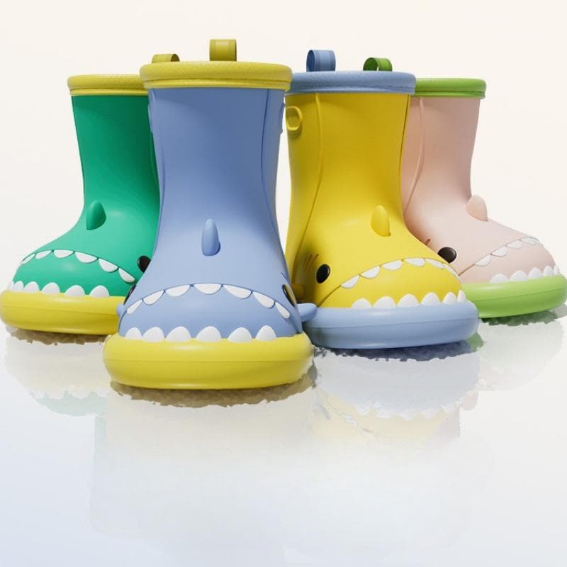 Pantofi de ploaie Shark, anti-alunecare cu fund moale, ușoare, noi, pantofi din cauciuc, impermeabili, cizme de ploaie pentru femei, cu tub scurt, la