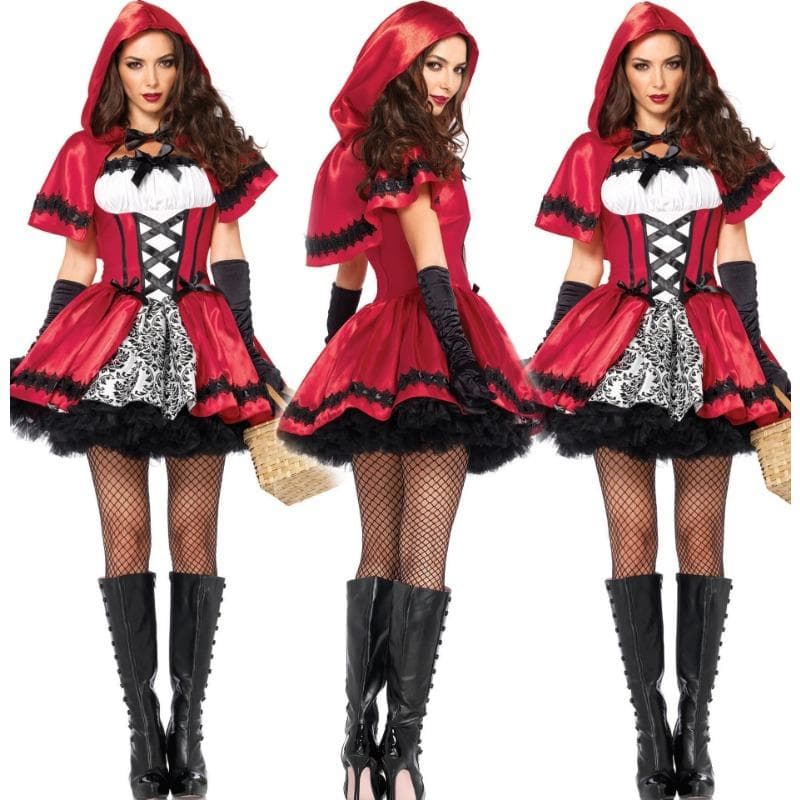 Costum de Halloween Goth Scufita Rosie Costum Regina Club Costum Cosplay Rochie de scena cm