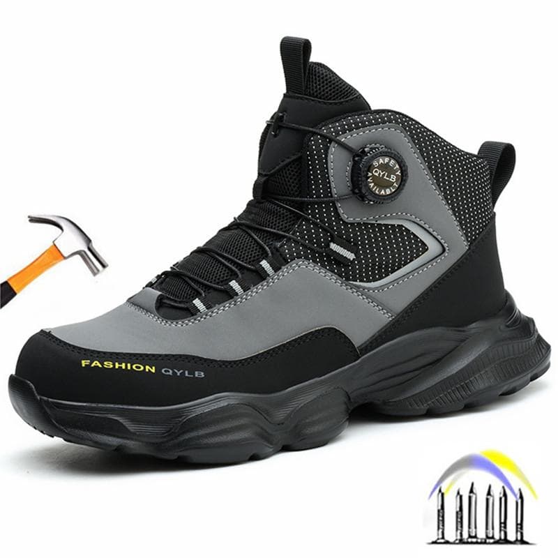 pantofi de siguranță cu buton rotativ bocanci de lucru cu vârf de oțel pentru bărbați pantofi de lucru ușori cu protecție adidași de lucru