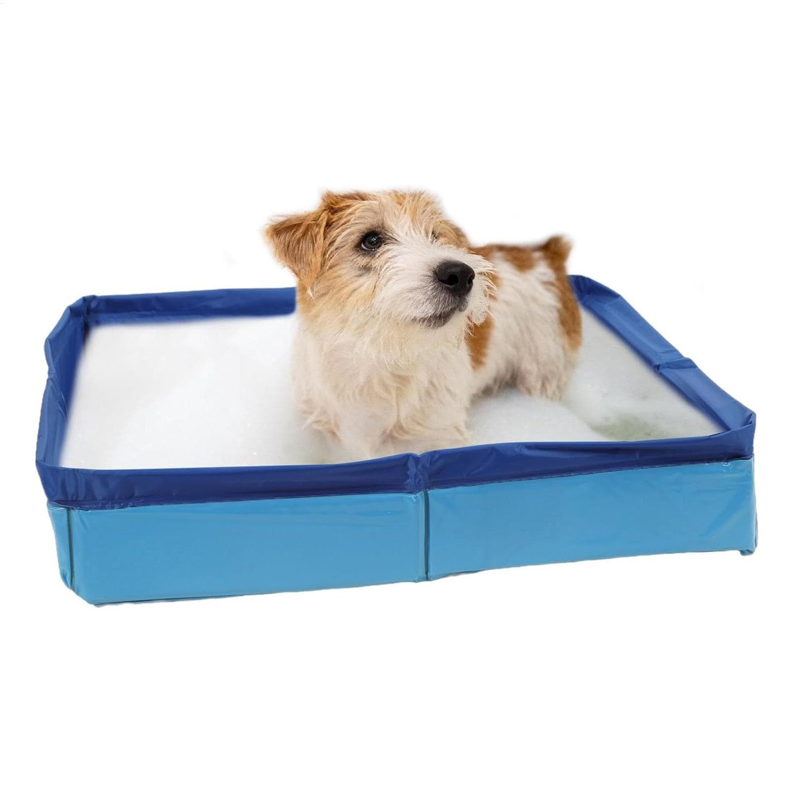 Piscină pentru Animale de Companie PVC Piscină Pliabilă Pătrată Ne gonflabilă Anti-alunecare Cadă pentru Pui de Animale de Companie pentru