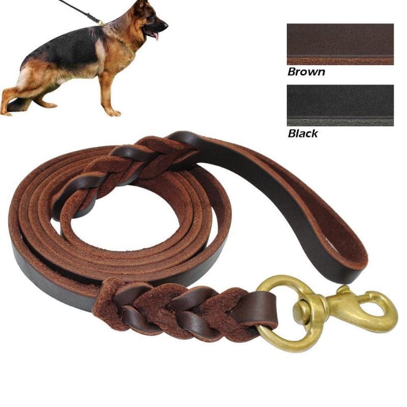 Lesă pentru câini din piele naturală Câini Lese lungi împletite pentru plimbări pentru animale de companie.