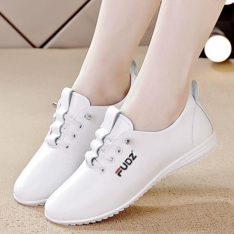 Pantofi ocazional cu talpă moale, piele moale, pantofi mici, albi, pantofi noi, plate, mărimi mari cm alb
