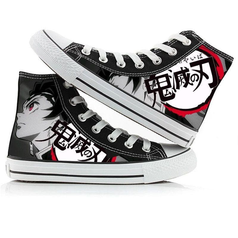 2024 Demon Slayer Print Pantofi din pânză Moda Anime Student Bărbați Femei Unisex Casual Pantofi Iubitori de cupluri Pantofi cm