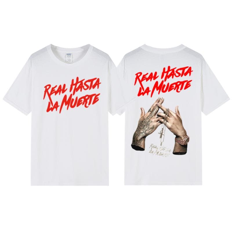 Anuel AA Tricouri noi de vară pentru bărbați/femei Real Hasta La Muerte Retro cu mâneci scurte la modă cu litere americane cu imprimeu tricou cu