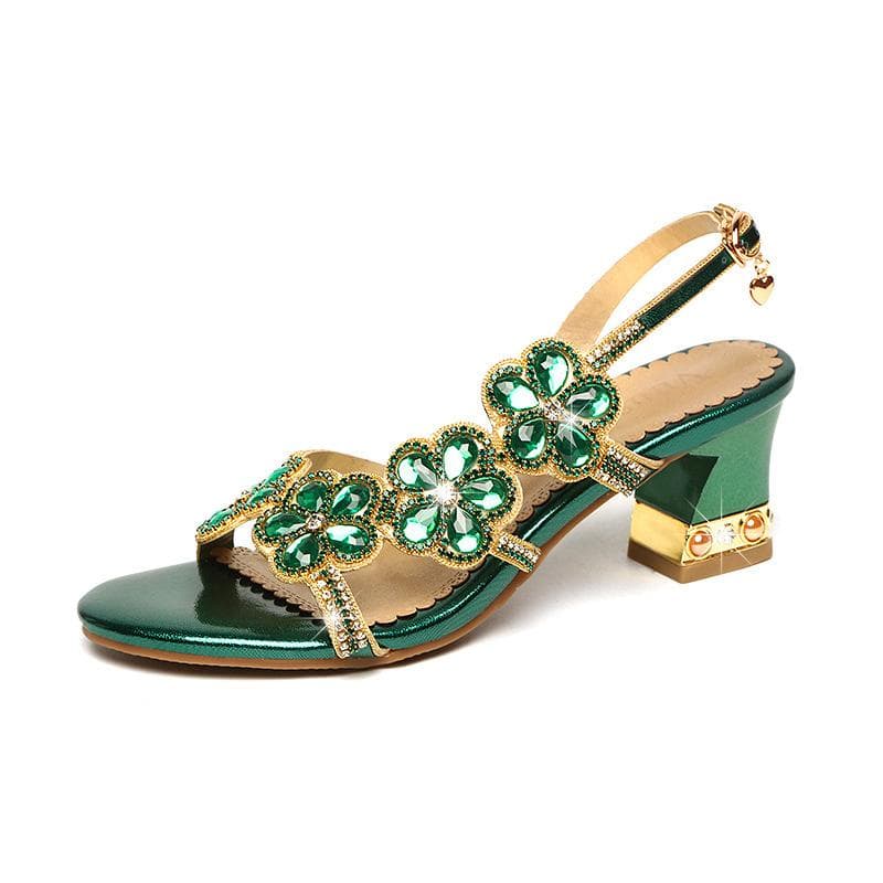 Sandale Set de pantofi de nuntă de cristal cu toc înalt de damă cu diamante pantofi boemi cu vârf deschis cm