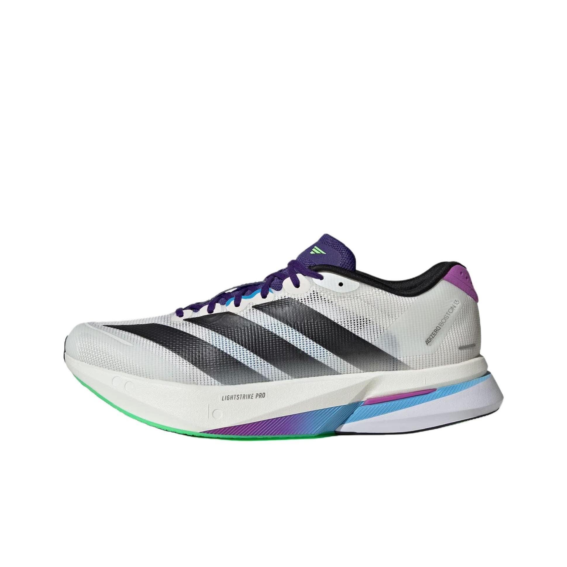 adidas Adizero Boston 13 Alb de Bază Negru de Bază Explozie de Lime Adidași Bărbați JS4946 cm