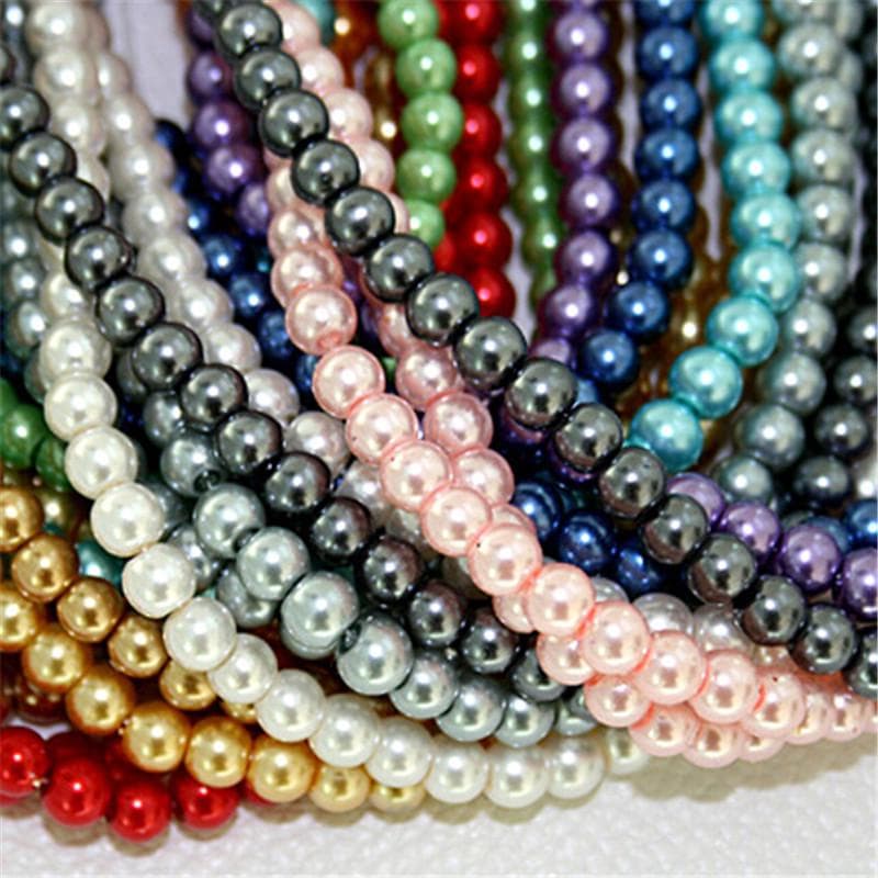 Mărgele de perlă de sticlă. Stoc gata. 4 mm 6 mm 8 mm 10 mm . Pentru bijuterii cu margele DIY Craft. Croșetat. Mărgele. Tricotat