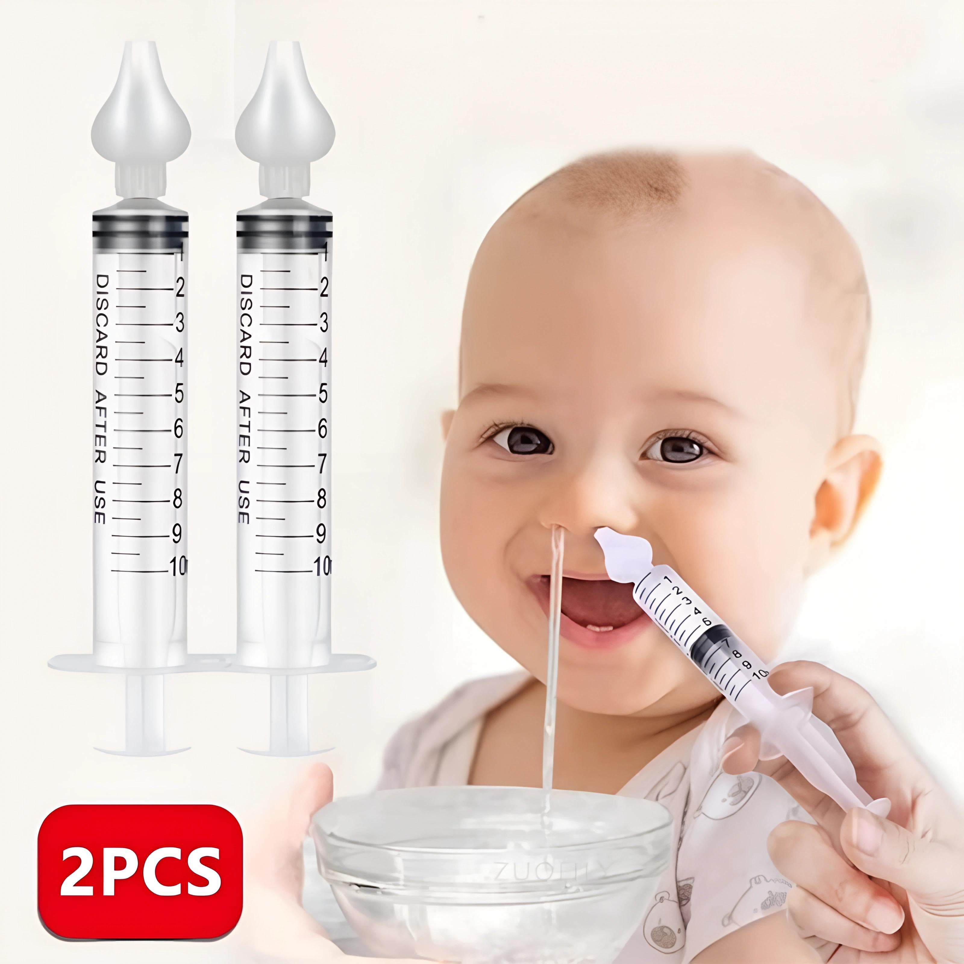 2 buc. tub cu ac aspirator nazal pentru îngrijirea bebelușului pentru curățare aspirator nazal 10 ml pentru rinită pentru bebeluși pentru