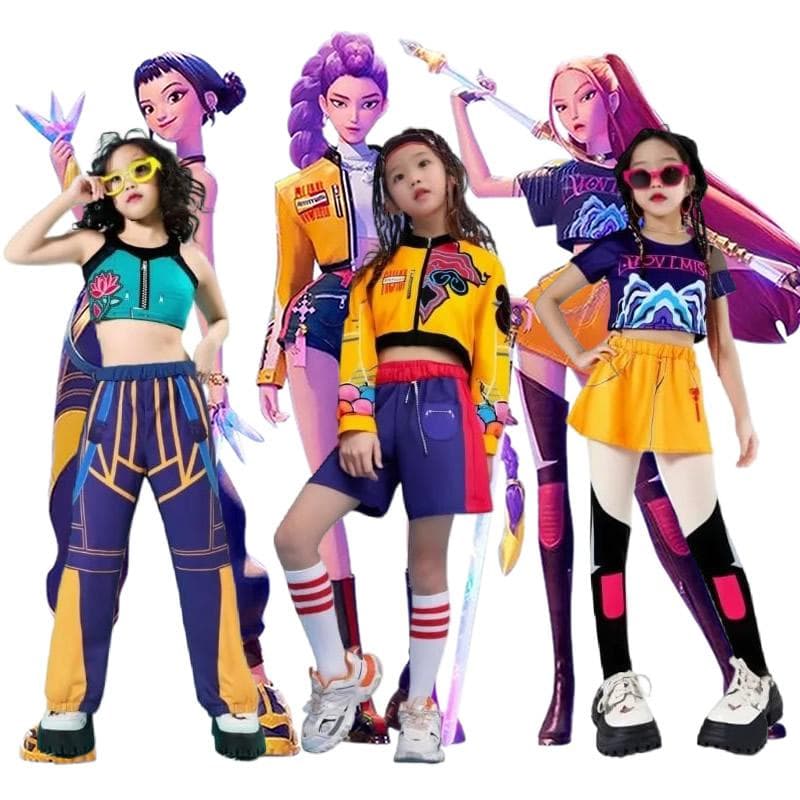 Costum Cosplay Kpop Rumi Zoey Mira Copil Copii Fete Costum Idol Roleplay Ținute Halloween Carnaval Cadou de Crăciun 100cm
