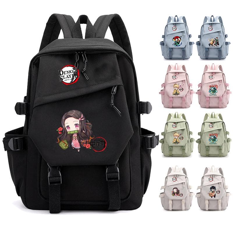 Geantă de școală cu desene animate Anime Rucsac Demon Slayer Nezuko Kawaii Manga de mare capacitate pentru a călători zilnic Geanta de carte