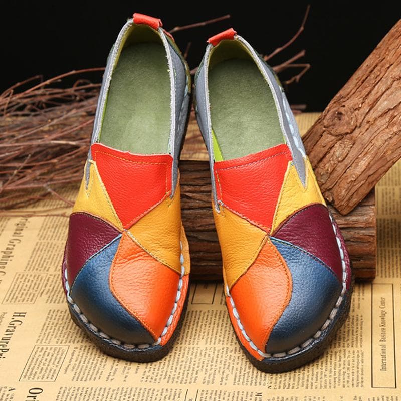 Mocasini din piele naturală pentru femei, culori mixte, balerini, pantofi de primăvară pentru femei, mocasini casual, balerini cm galben