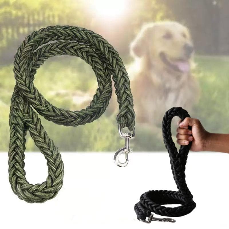 Lesă mare pentru câini, frânghie de tracțiune împletită din nailon, frânghie groasă de mână pentru plimbare pentru animale de companie,