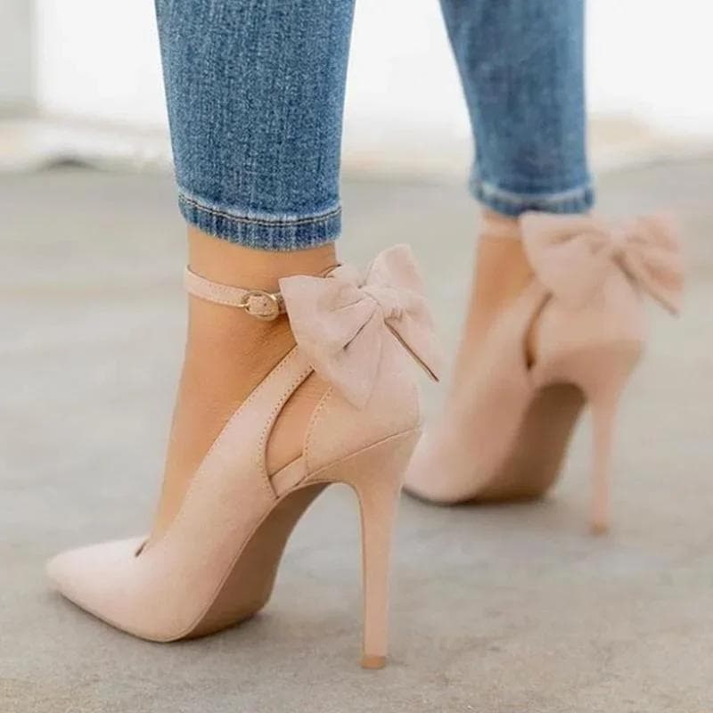 Pantofi de Damă cu Toc Înalt, cu Fundă la Spate, Sexy, Stiletto, cu Vârf Ascuțit, cu Fundă, 11cm, Sexy, cu Baretă pe Gleznă, cu Toc Înalt,