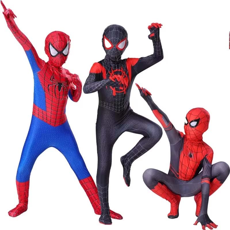 Costume Cosplay Anime pentru Copii Salopetă Miles Morales Spider-Man pentru Bărbați Femei Supererou Halloween Îmbrăcăminte Strâmtă cm