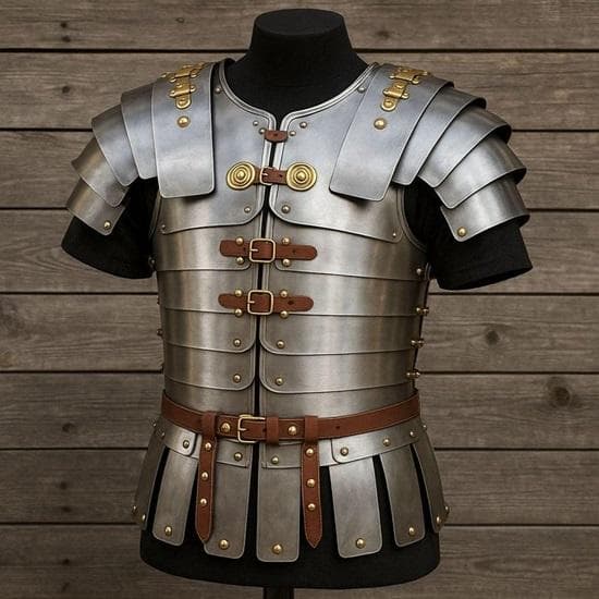 Lorica Segmentata Romană: Armură medievală din oțel, Costum Cosplay LARP