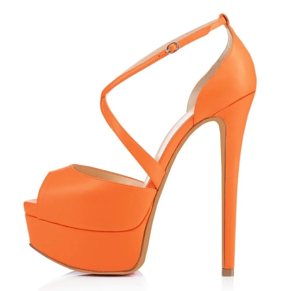 Pantofi cu toc pentru femei Sandale de club de noapte Ultra la modă Sexy Tocuri super înalte de 14 cm Piele cu platformă Sandale cu curea pe