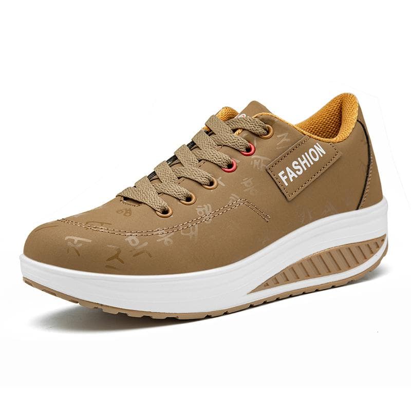 Pantofi Sport de Alergare pentru Femei la Modă, Pantofi Balansoar, Pantofi cu Platformă Respirabili, Piele PU, Casual, pentru Mers, Tocuri Pană cm